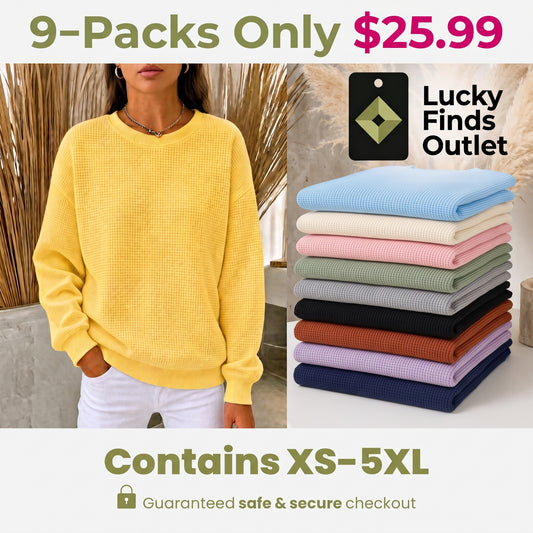 Women's Waffle Knit Crewneck Sweatshirt – Now on Clearance 🔥
