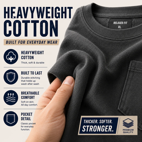 Minimal Relaxed Fit Solid Men's T-Shirt, Soft Skin-friendly