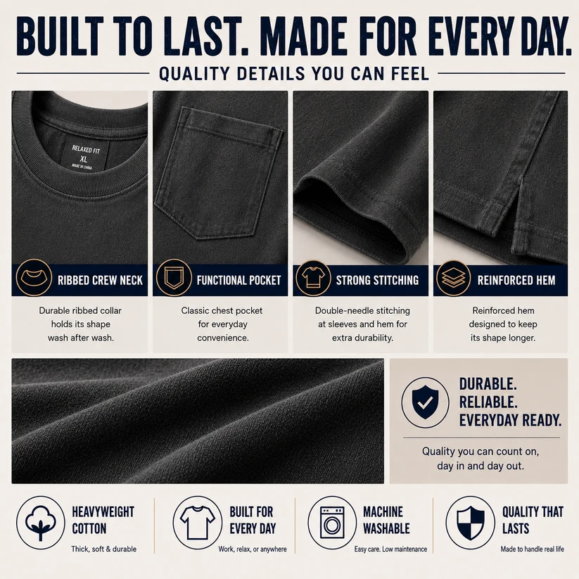 Minimal Relaxed Fit Solid Men's T-Shirt, Soft Skin-friendly