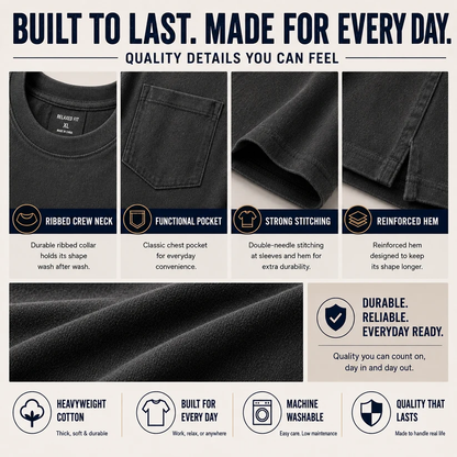 Minimal Relaxed Fit Solid Men's T-Shirt, Soft Skin-friendly